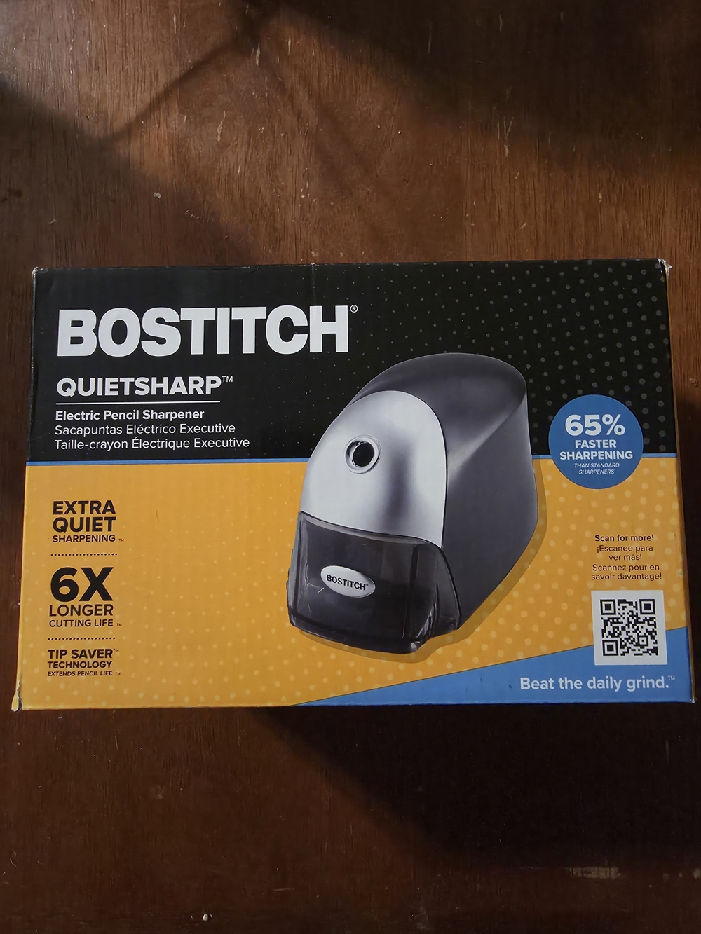 Bostitch QuietSharp Electric Pencil Sharpener - Black/Silver